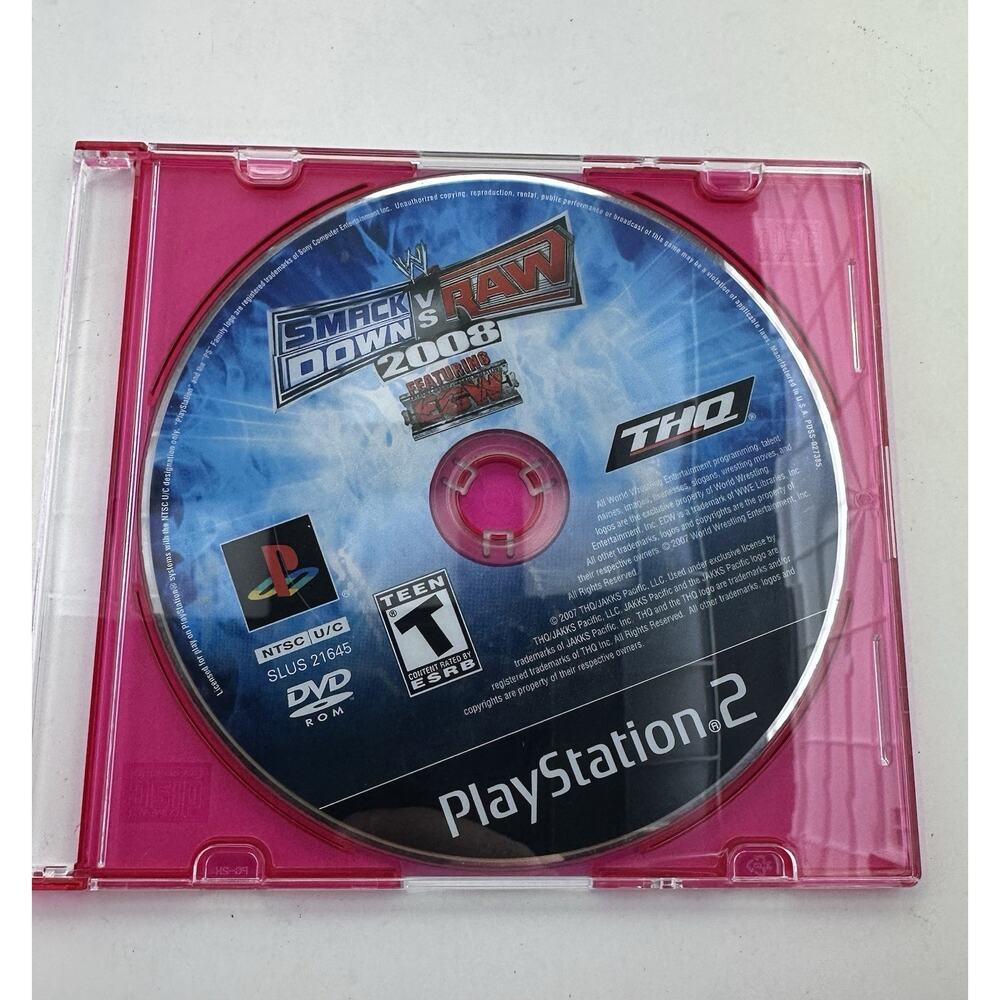 WWE SmackDown vs. Raw 2008 ECW Sony PlayStation 2 2007 PS2 Tested Fast Shipping